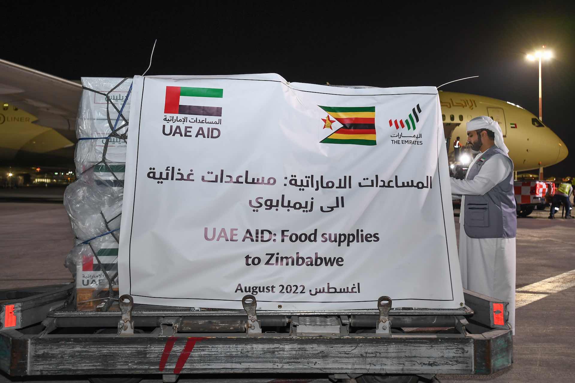 Shipment of 50 tonnes of food is sent from the UAE to Zimbabwe